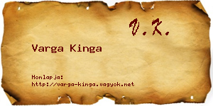 Varga Kinga névjegykártya